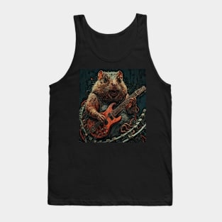 watercolor groundhog playing guitar Tank Top